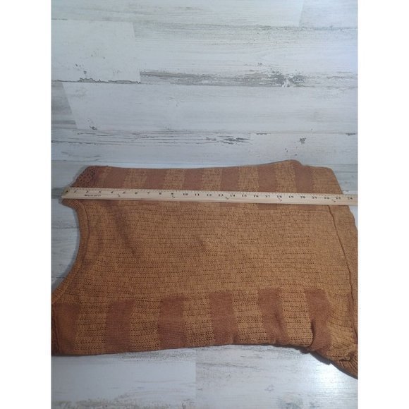 Women's Lush Pumpkin‎ Spice Size Small Lace Sleeves Fall Sweater Short - Picture 9 of 11